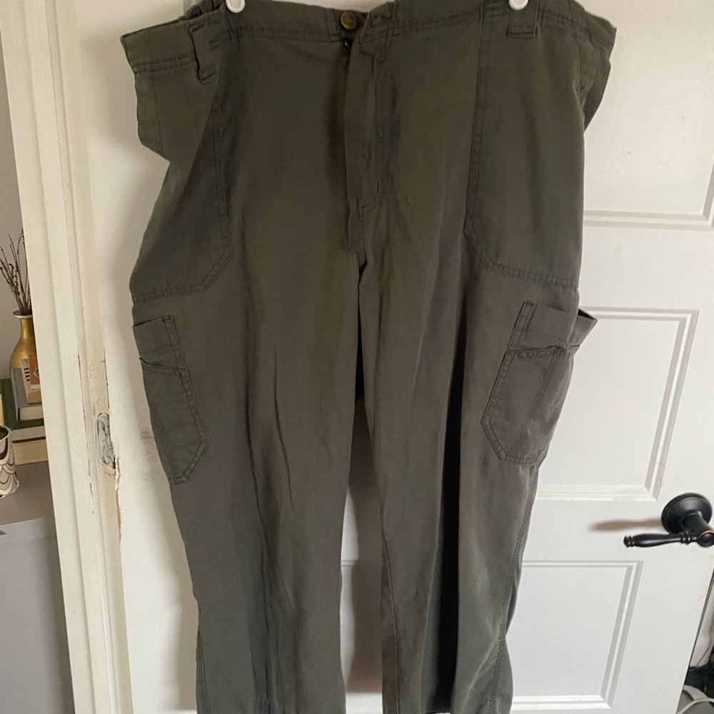 Carhartt Women's High Rise Cargo Trousers Pant Drawstring Gray Size 2XL